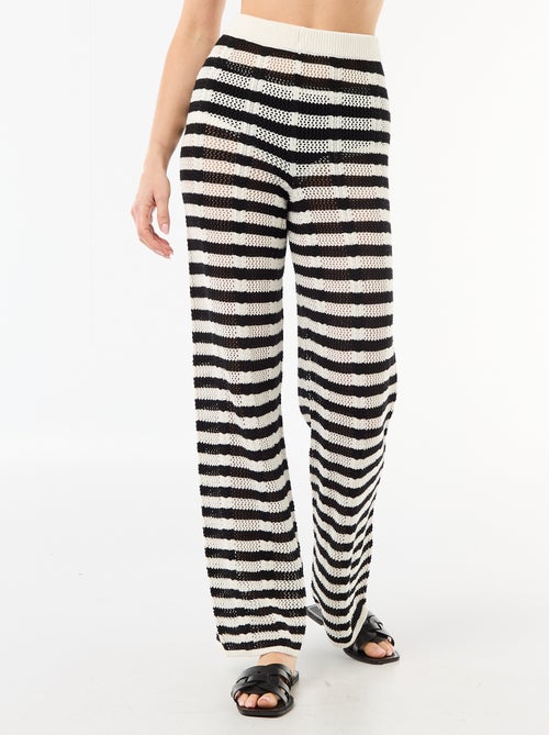 Calças de praia em malha de croché - Kiabi