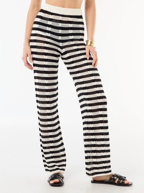 Calças de praia em malha de croché - Kiabi