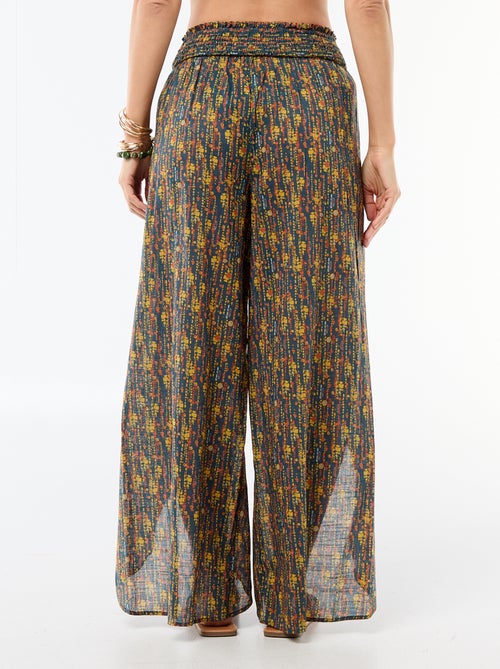 Calças de praia em viscose estampada - Kiabi