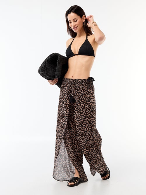 Calças de praia em viscose estampada - Kiabi