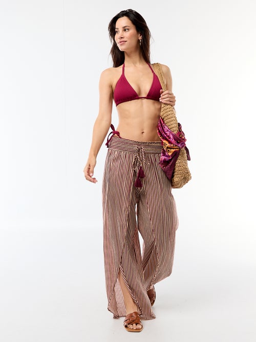 Calças de praia em viscose estampada - Kiabi