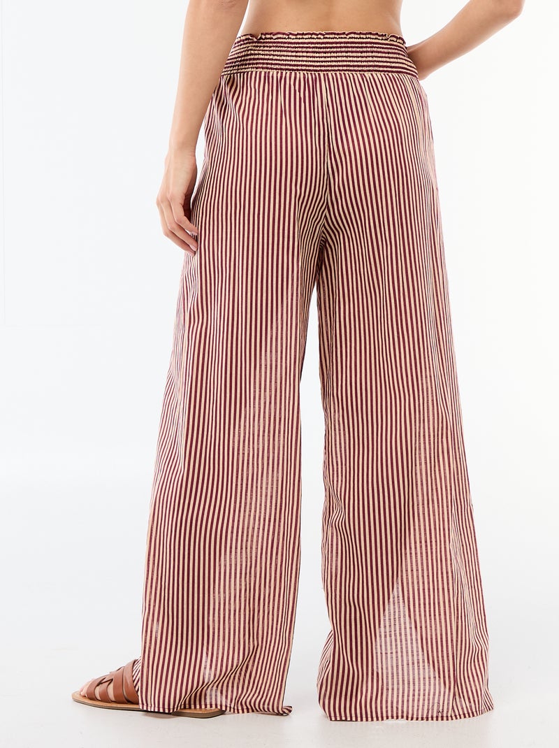 Calças de praia em viscose estampada Vermelho - Kiabi