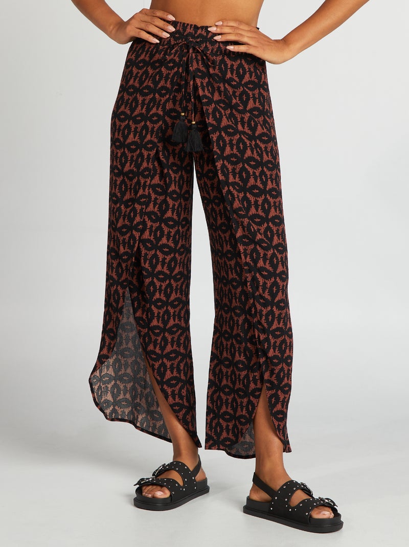 Calças de praia largas estampadas CASTANHO - Kiabi