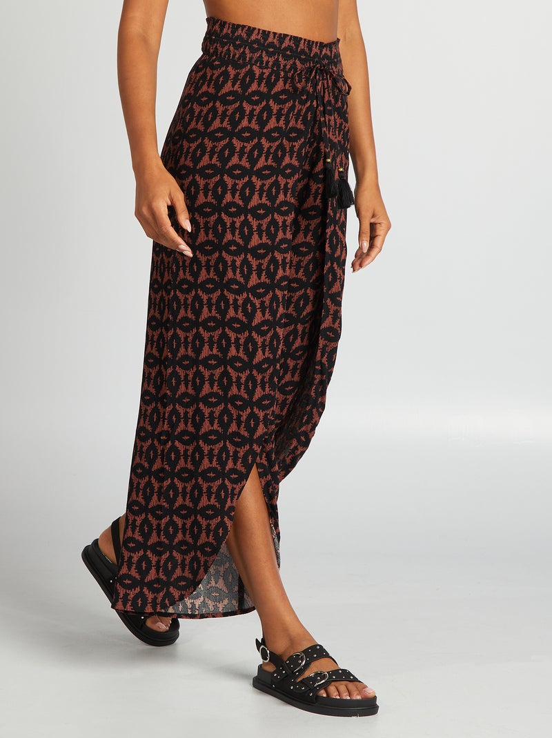 Calças de praia largas estampadas CASTANHO - Kiabi