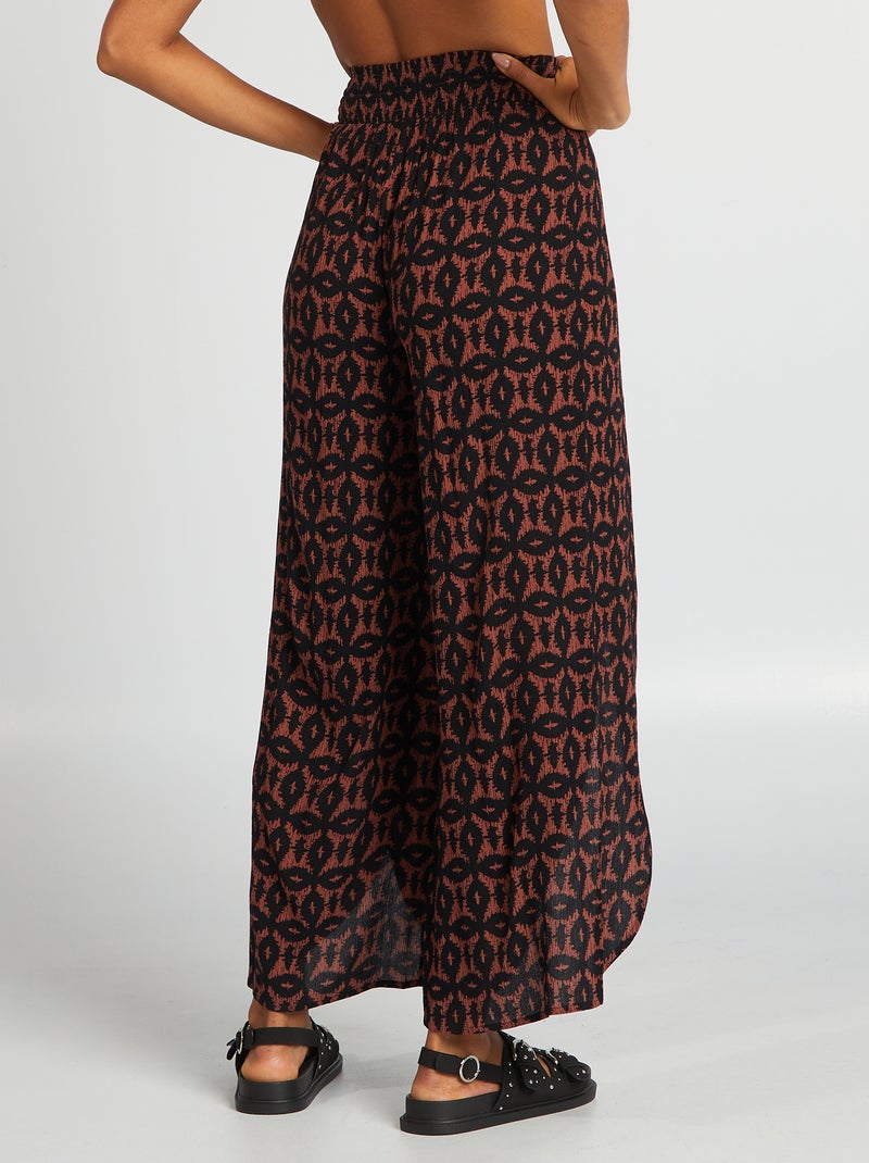 Calças de praia largas estampadas CASTANHO - Kiabi