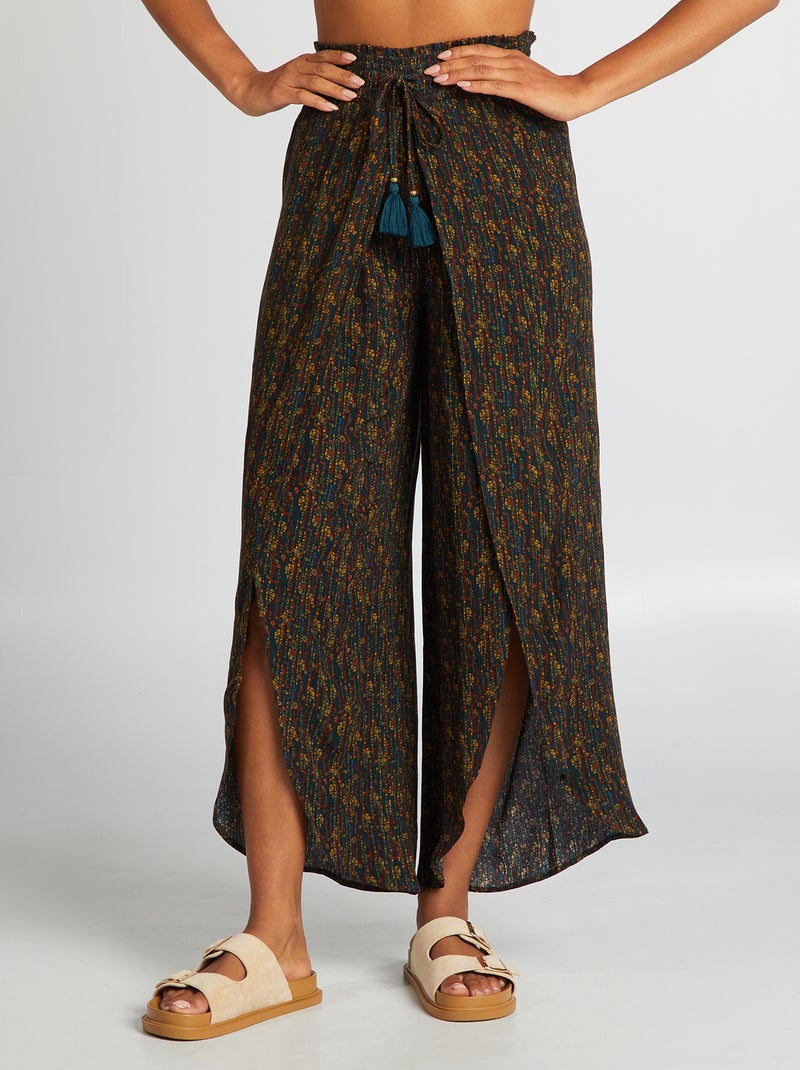 Calças de praia largas estampadas VERDE - Kiabi