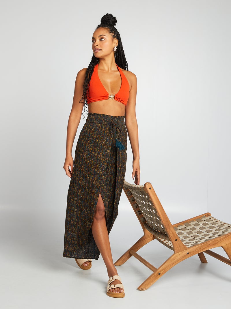 Calças de praia largas estampadas VERDE - Kiabi