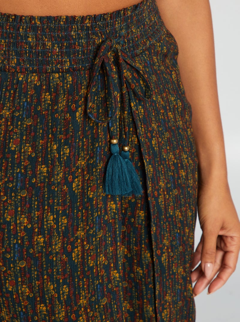 Calças de praia largas estampadas VERDE - Kiabi