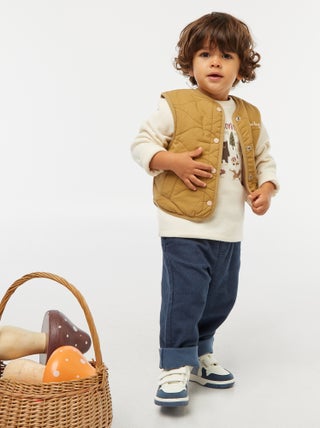 Calças de sarja com 2 bolsos verdadeiros