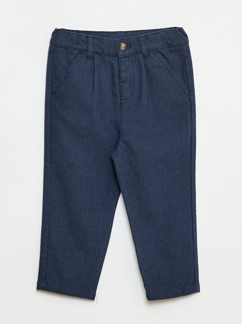 Calças de sarja com 2 bolsos verdadeiros - Kiabi