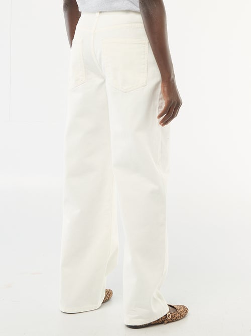 Calças de sarja com abertura assimétrica - Kiabi