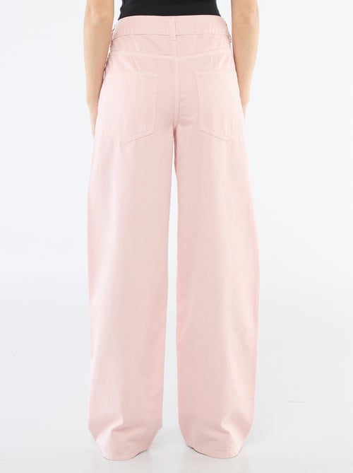 Calças de sarja com abertura assimétrica - Kiabi