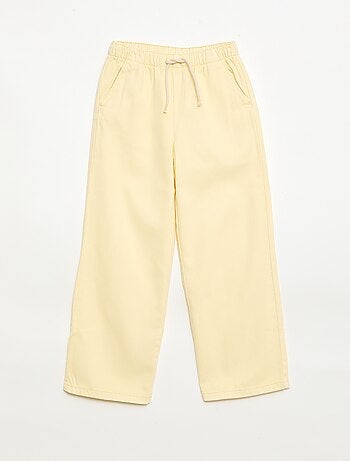 Calças de sarja com cordões de ajuste