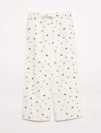 Calças de sarja com cordões de ajuste