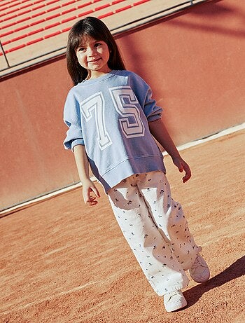 Calças de sarja com cordões de ajuste