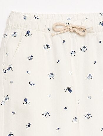 Calças de sarja com cordões de ajuste