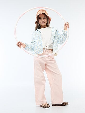 Calças de sarja com cordões de ajuste