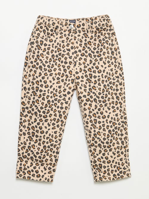 Calças de sarja com padrão leopardo - Kiabi