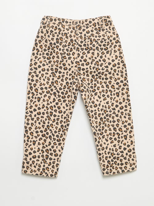 Calças de sarja com padrão leopardo - Kiabi