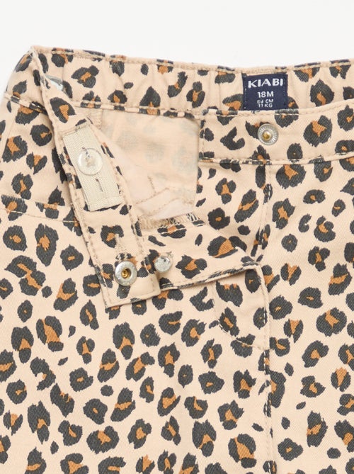 Calças de sarja com padrão leopardo - Kiabi
