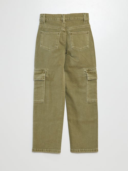 Calças de sarja com vários bolsos  - Corte mais justo - Kiabi