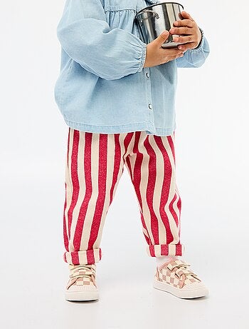 Calças de sarja paperbag