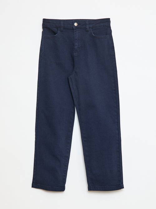 Calças de sarja que abrem com molas de pressão - Corte + confortável - Kiabi