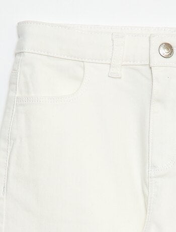 Calças de sarja que abrem com molas de pressão - Corte + confortável