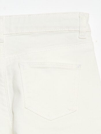 Calças de sarja que abrem com molas de pressão - Corte + confortável