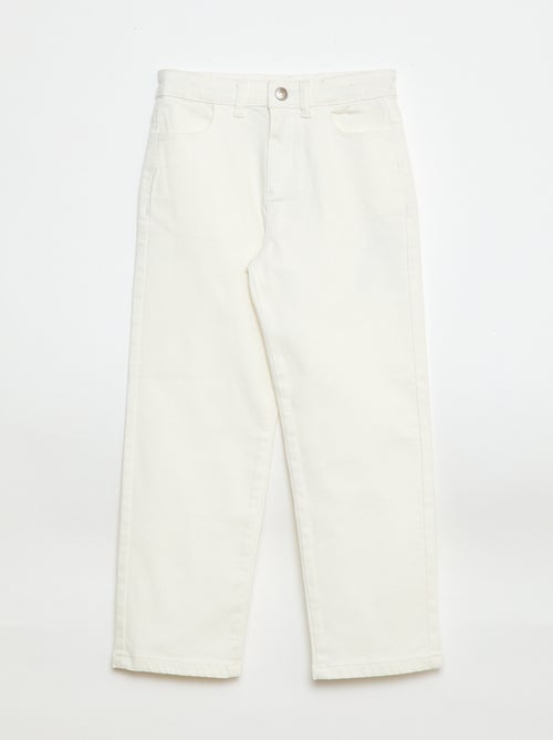 Calças de sarja que abrem com molas de pressão - Corte + confortável - Kiabi