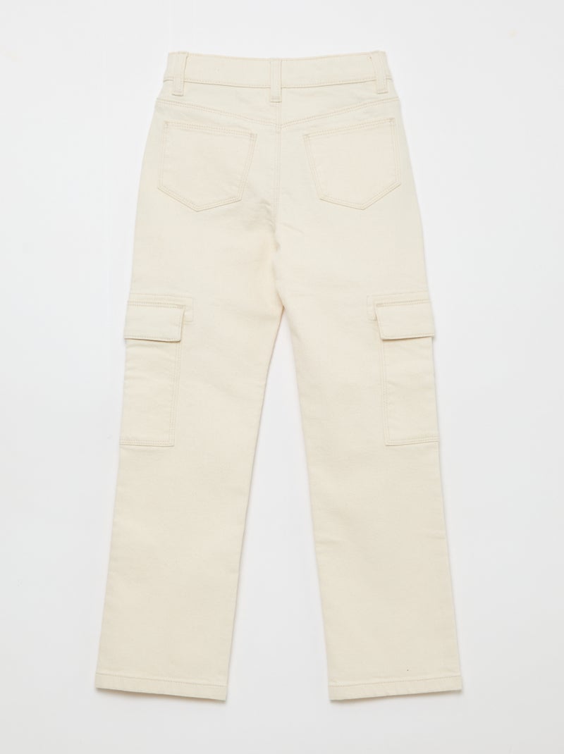 Calças de sarja regular Branco - Kiabi