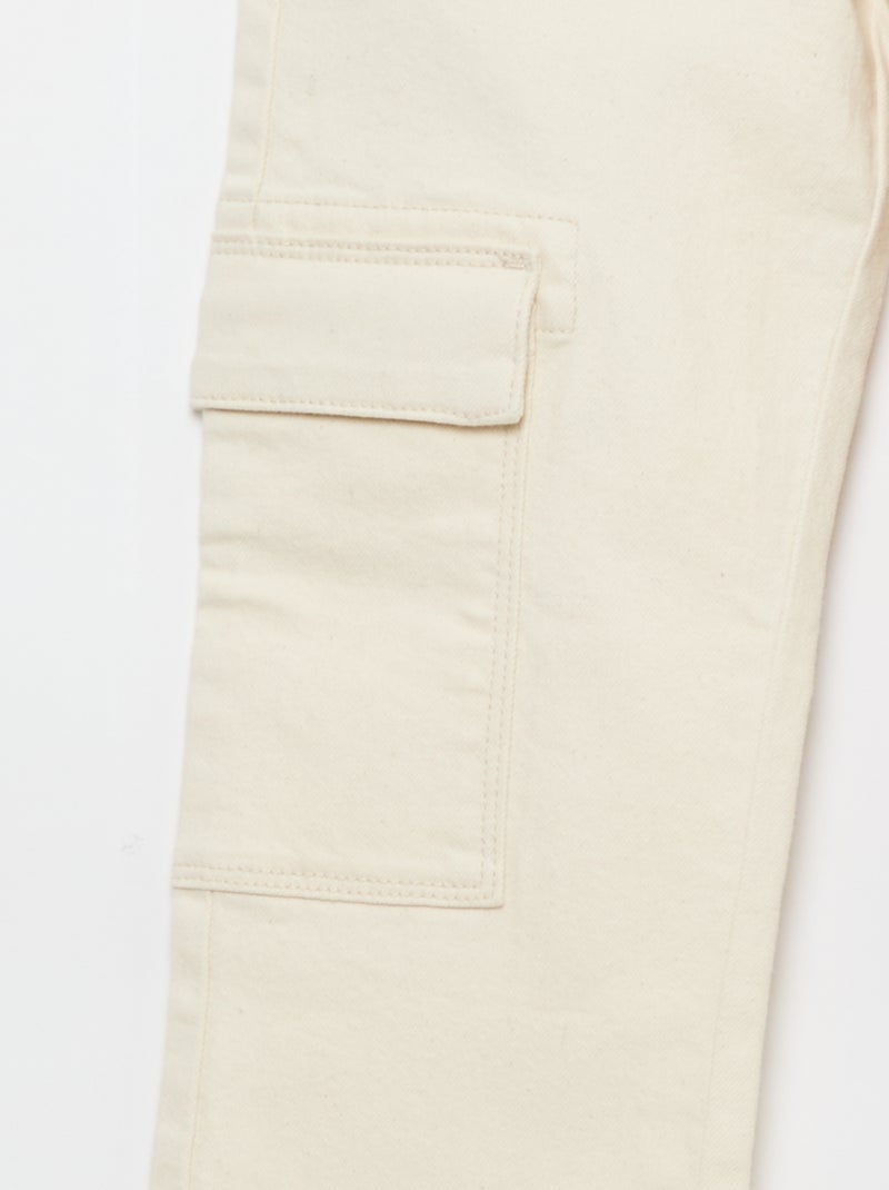 Calças de sarja regular Branco - Kiabi