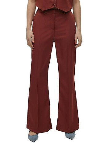 Calças de Senhora Vero Moda Tara Terracota com Pinças
