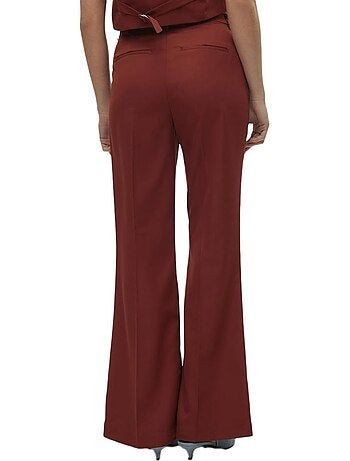 Calças de Senhora Vero Moda Tara Terracota com Pinças