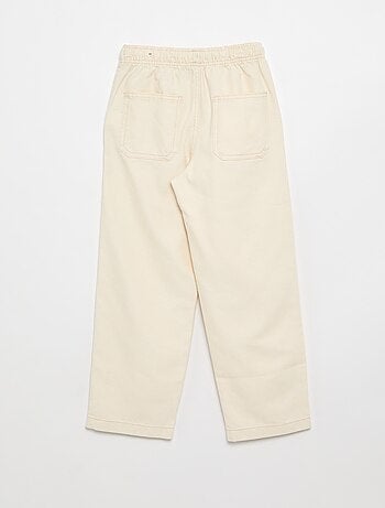 Calças de twill com cordões de ajuste