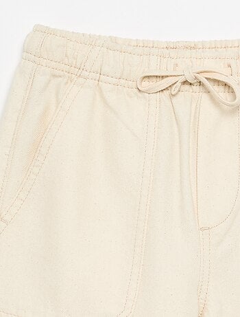 Calças de twill com cordões de ajuste