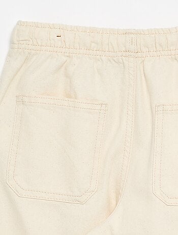 Calças de twill com cordões de ajuste