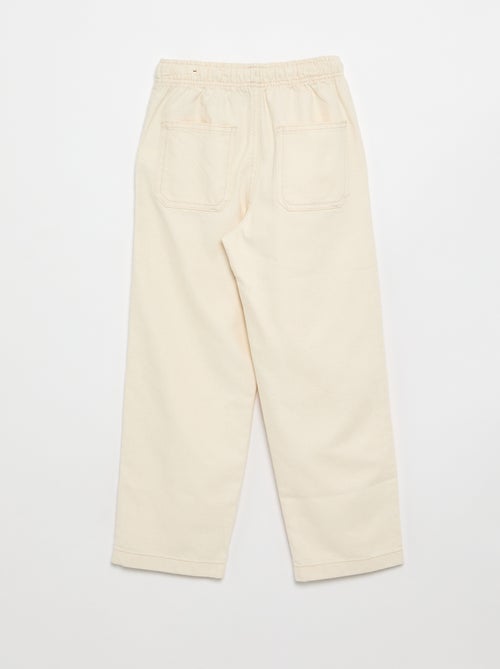 Calças de twill com cordões de ajuste - Kiabi