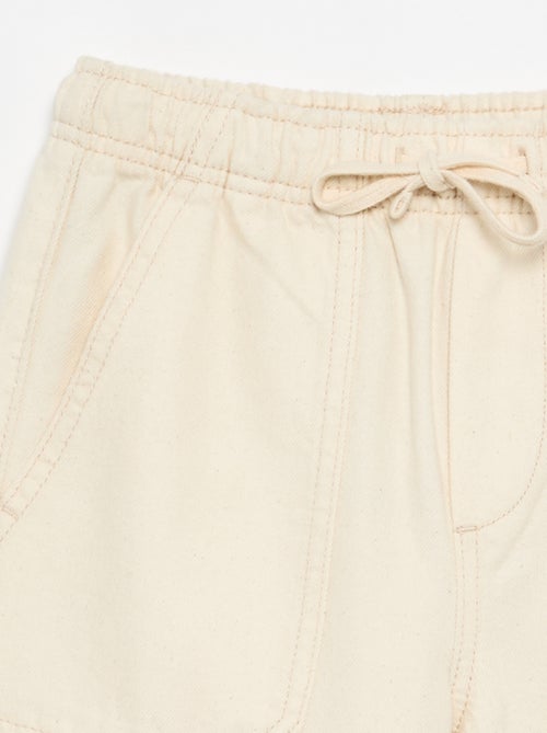 Calças de twill com cordões de ajuste - Kiabi