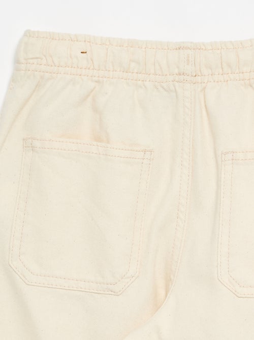Calças de twill com cordões de ajuste - Kiabi