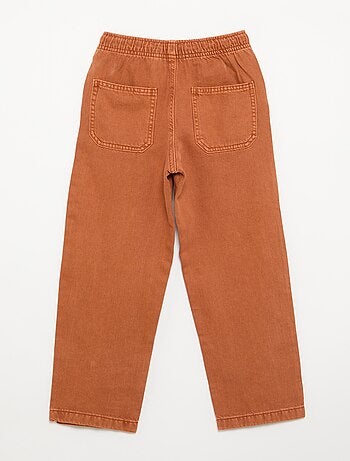 Calças de twill com cordões de ajuste