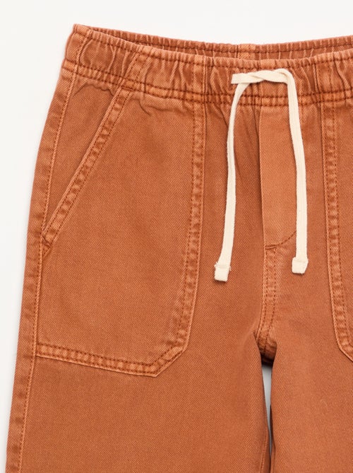 Calças de twill com cordões de ajuste - Kiabi