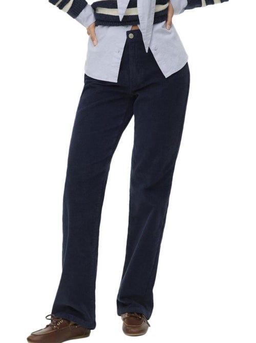 Calças de Veludo Azuis-Marinho Lisa Vero Moda para Mulher - Kiabi Calças de Veludo Azuis-Marinho Lisa Vero Moda para Mulher - Kiabi