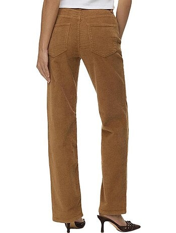 Calças de Veludo Castanhas Vero Moda Melisa Straight para Mulher