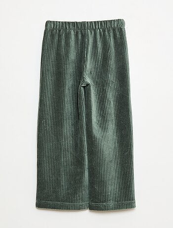 Calças de veludo com abertura dupla por botões de pressão - So Easy