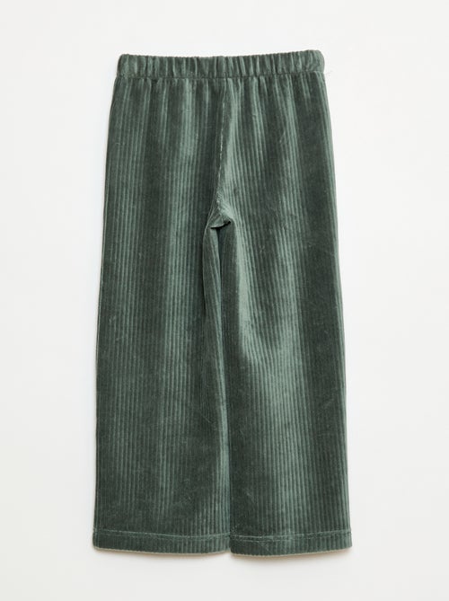 Calças de veludo com abertura dupla por botões de pressão - So Easy - Kiabi