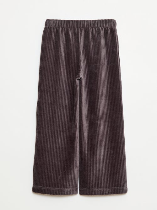 Calças de veludo com abertura dupla por molas - coleção fácil de vestir - Kiabi