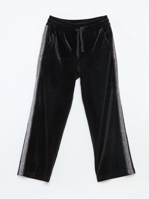 Calças de veludo com faixas de lantejoulas - Kiabi
