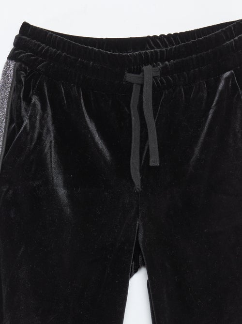 Calças de veludo com faixas de lantejoulas - Kiabi