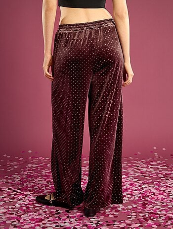 Calças de veludo com strass